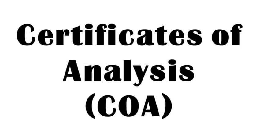 Certificates of Analysis (COA)